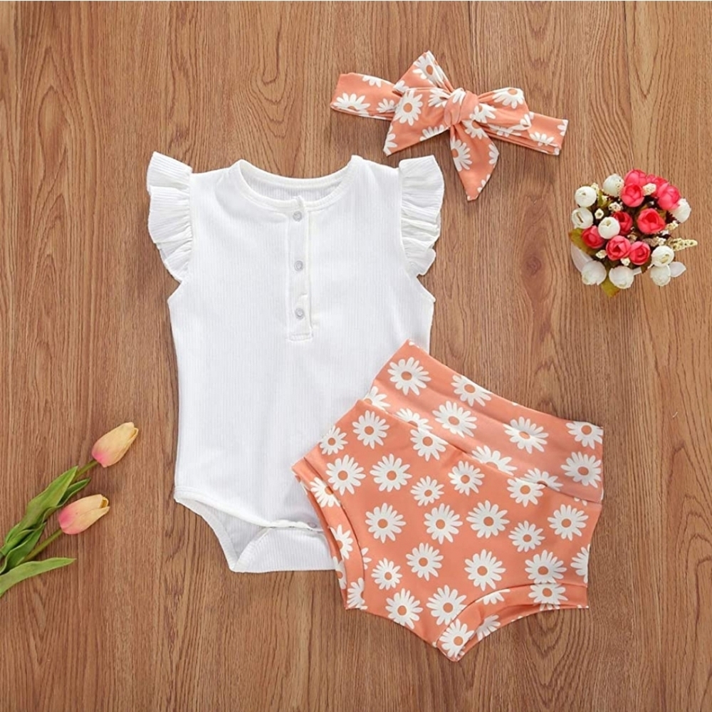 Short Sleeve Floral Print Romper (12-18 months)